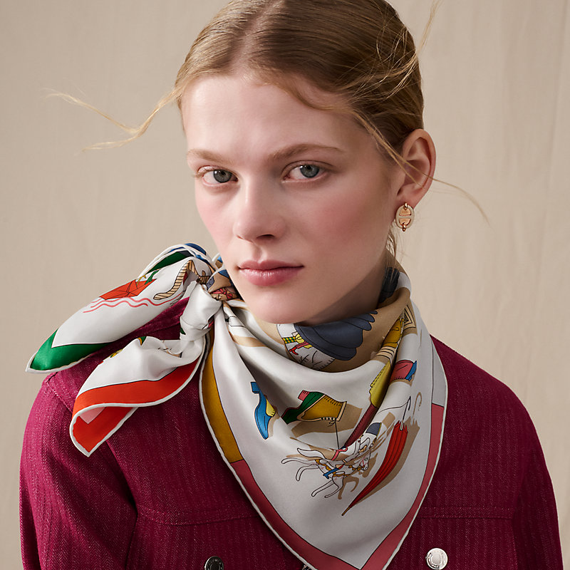 Illusion Exquise scarf 70 - Blue | Hermès Mainland China